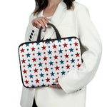 Red And Blue USA Star Pattern Print Laptop Sleeve With Handle