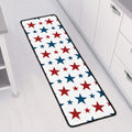 Red And Blue USA Star Pattern Print Long Kitchen Mat
