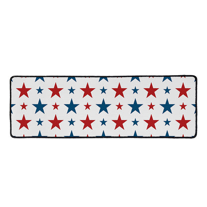 Red And Blue USA Star Pattern Print Long Kitchen Mat