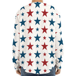 Red And Blue USA Star Pattern Print Long Sleeve Baseball Jersey
