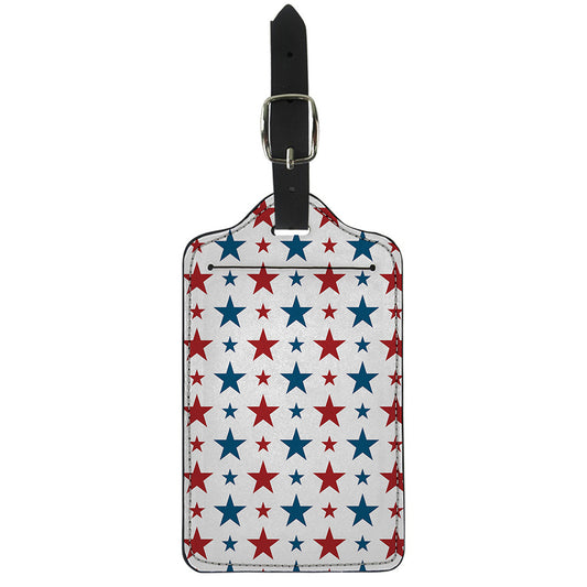 Red And Blue USA Star Pattern Print Luggage Tag