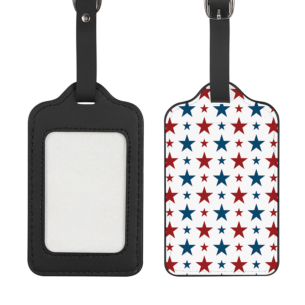 Red And Blue USA Star Pattern Print Luggage Tag