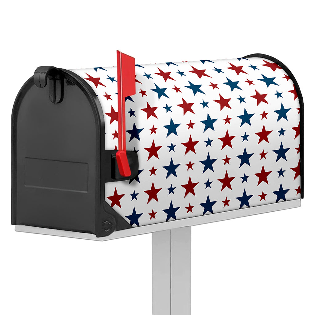 Red And Blue USA Star Pattern Print Mailbox Cover