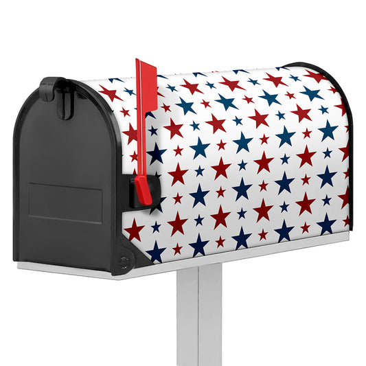 Red And Blue USA Star Pattern Print Mailbox Cover