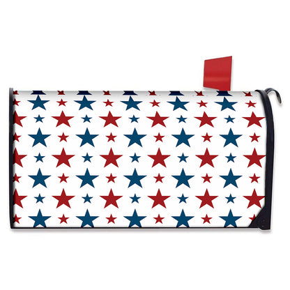 Red And Blue USA Star Pattern Print Mailbox Cover