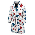 Red And Blue USA Star Pattern Print Men's Bathrobe