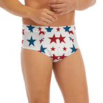 Red And Blue USA Star Pattern Print Men's Briefs