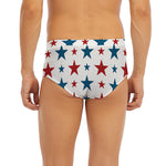 Red And Blue USA Star Pattern Print Men's Briefs