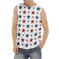 Red And Blue USA Star Pattern Print Men's Fitness Tank Top