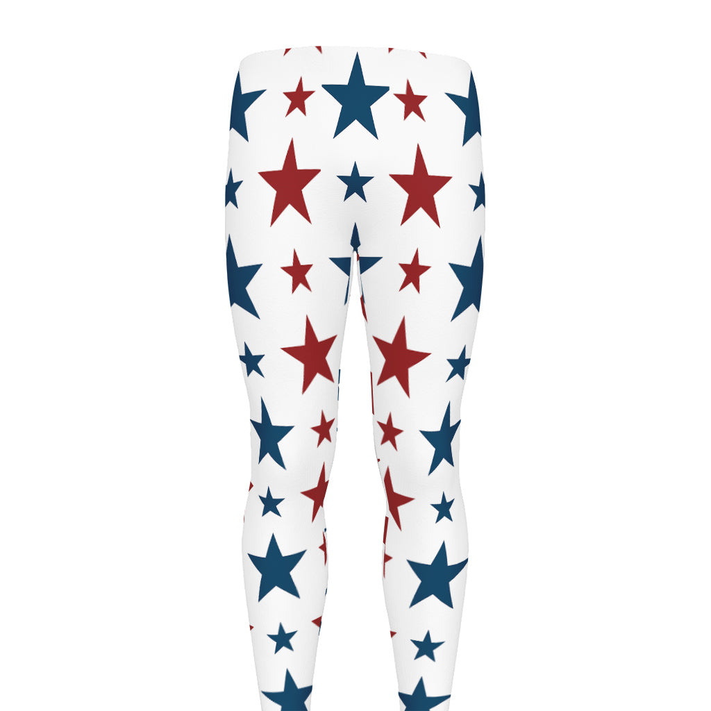 Red And Blue USA Star Pattern Print Men's leggings