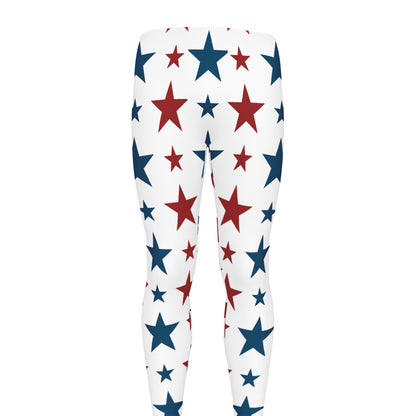 Red And Blue USA Star Pattern Print Men's leggings