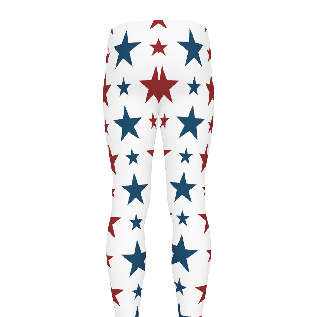 Red And Blue USA Star Pattern Print Men's leggings