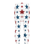 Red And Blue USA Star Pattern Print Men's leggings