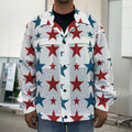 Red And Blue USA Star Pattern Print Men's Shirt Jacket
