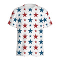 Red And Blue USA Star Pattern Print Men's Athletic T-Shirt
