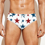 Red And Blue USA Star Pattern Print Men's Swim Briefs