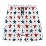 Red And Blue USA Star Pattern Print Men's Swim Trunks