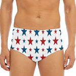 Red And Blue USA Star Pattern Print Men's Triangle Swim Briefs