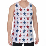 Red And Blue USA Star Pattern Print Men's Velvet Tank Top