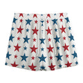 Red And Blue USA Star Pattern Print Mesh Shorts
