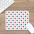 Red And Blue USA Star Pattern Print Mouse Pad