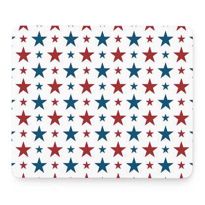 Red And Blue USA Star Pattern Print Mouse Pad