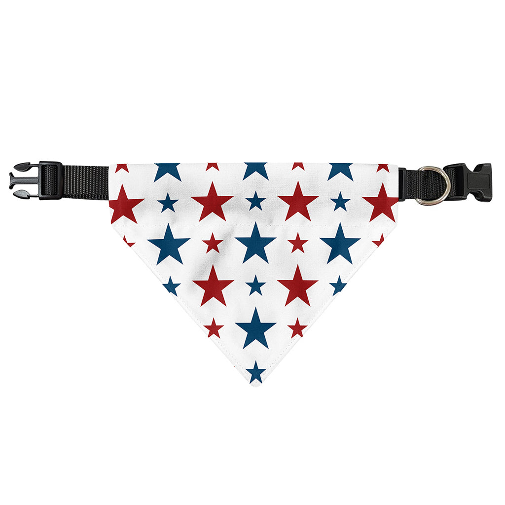 Red And Blue USA Star Pattern Print Over The Collar Dog Bandana