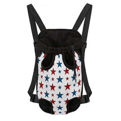 Red And Blue USA Star Pattern Print Pet Carrier Backpack