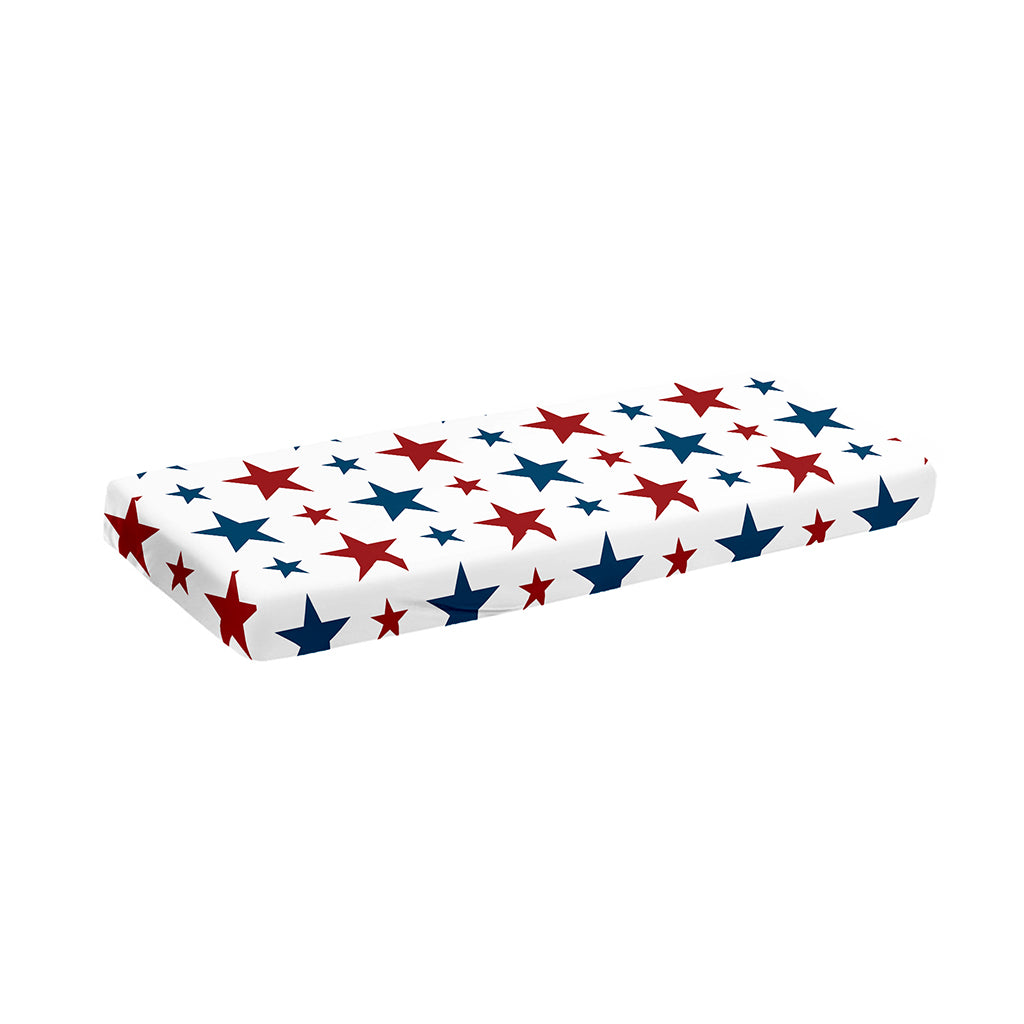 Red And Blue USA Star Pattern Print Piano Keyboard Cover