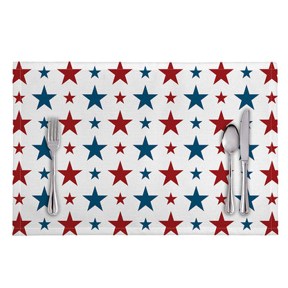 Red And Blue USA Star Pattern Print Placemat