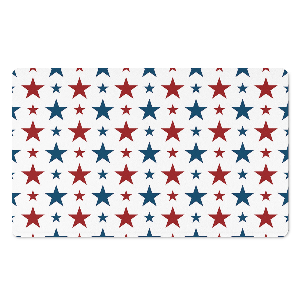 Red And Blue USA Star Pattern Print Polyester Doormat