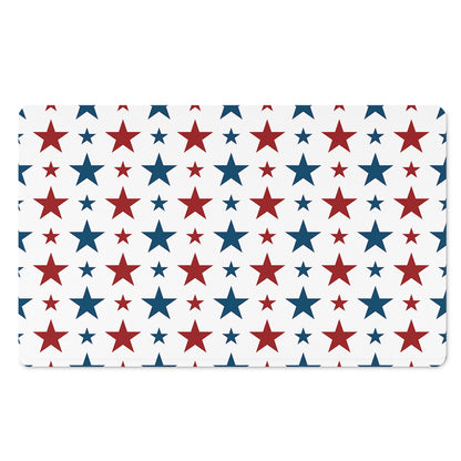 Red And Blue USA Star Pattern Print Polyester Doormat