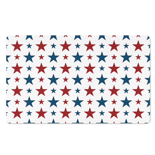 Red And Blue USA Star Pattern Print Polyester Doormat