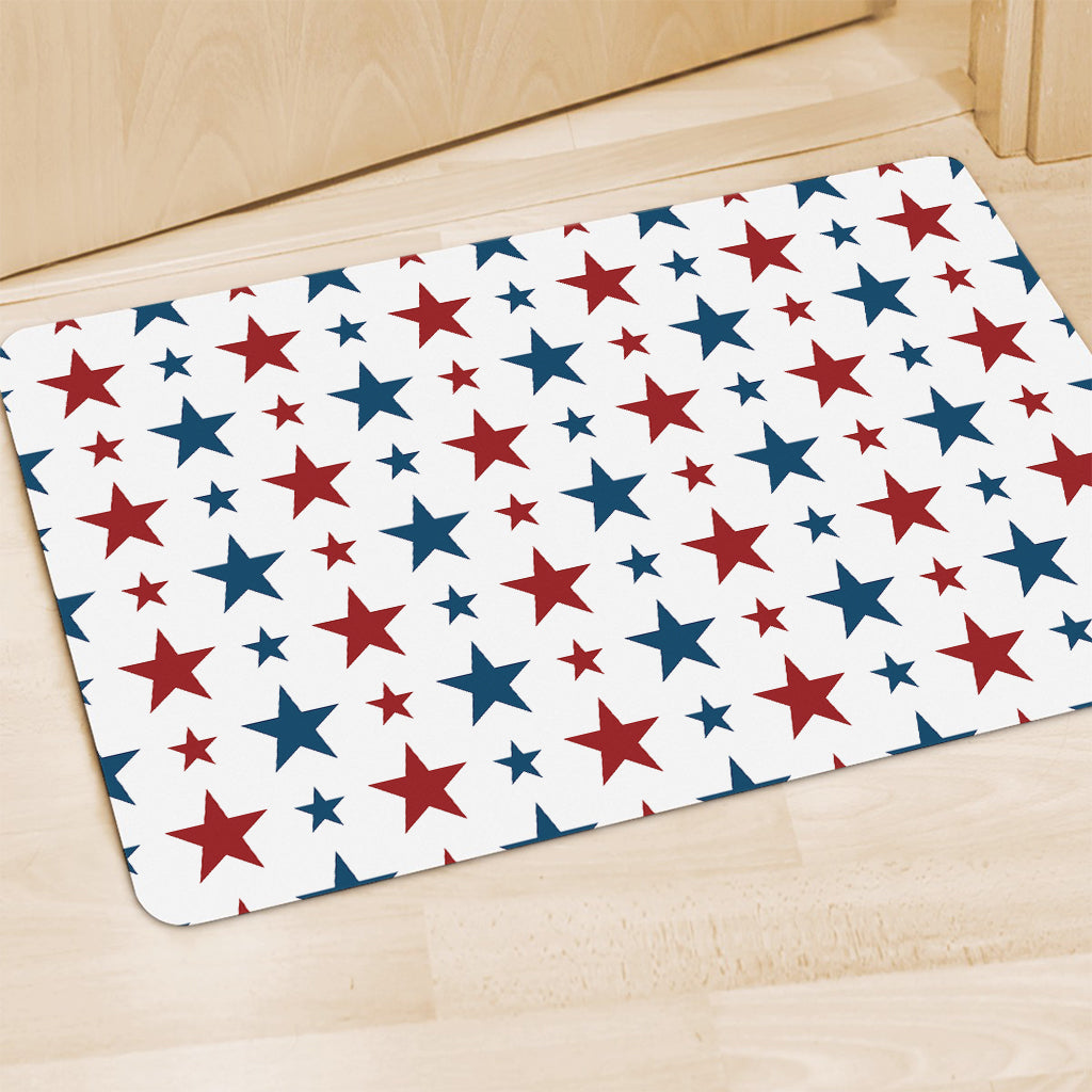 Red And Blue USA Star Pattern Print Polyester Doormat