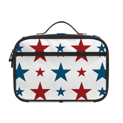 Red And Blue USA Star Pattern Print Portable Lunch Bag