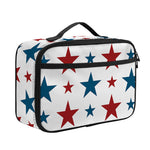 Red And Blue USA Star Pattern Print Portable Lunch Bag