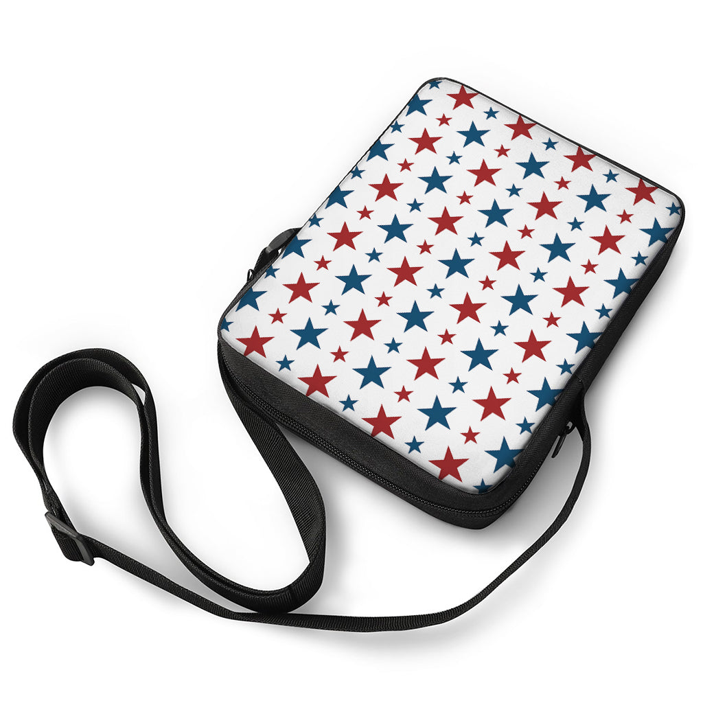 Red And Blue USA Star Pattern Print Rectangular Crossbody Bag