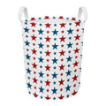 Red And Blue USA Star Pattern Print Round Laundry Basket