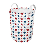Red And Blue USA Star Pattern Print Round Laundry Basket