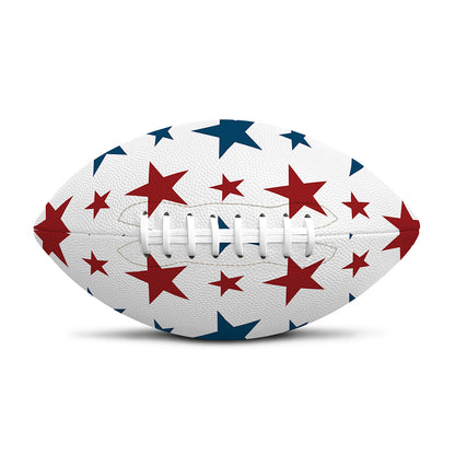 Red And Blue USA Star Pattern Print Rugby Ball