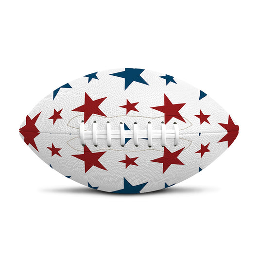 Red And Blue USA Star Pattern Print Rugby Ball