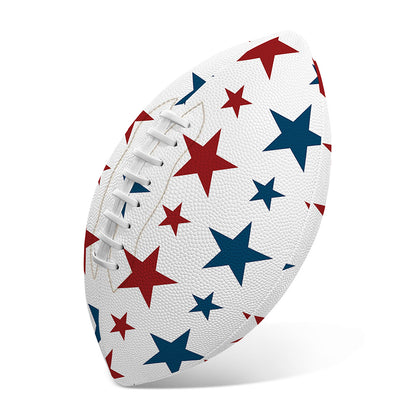 Red And Blue USA Star Pattern Print Rugby Ball