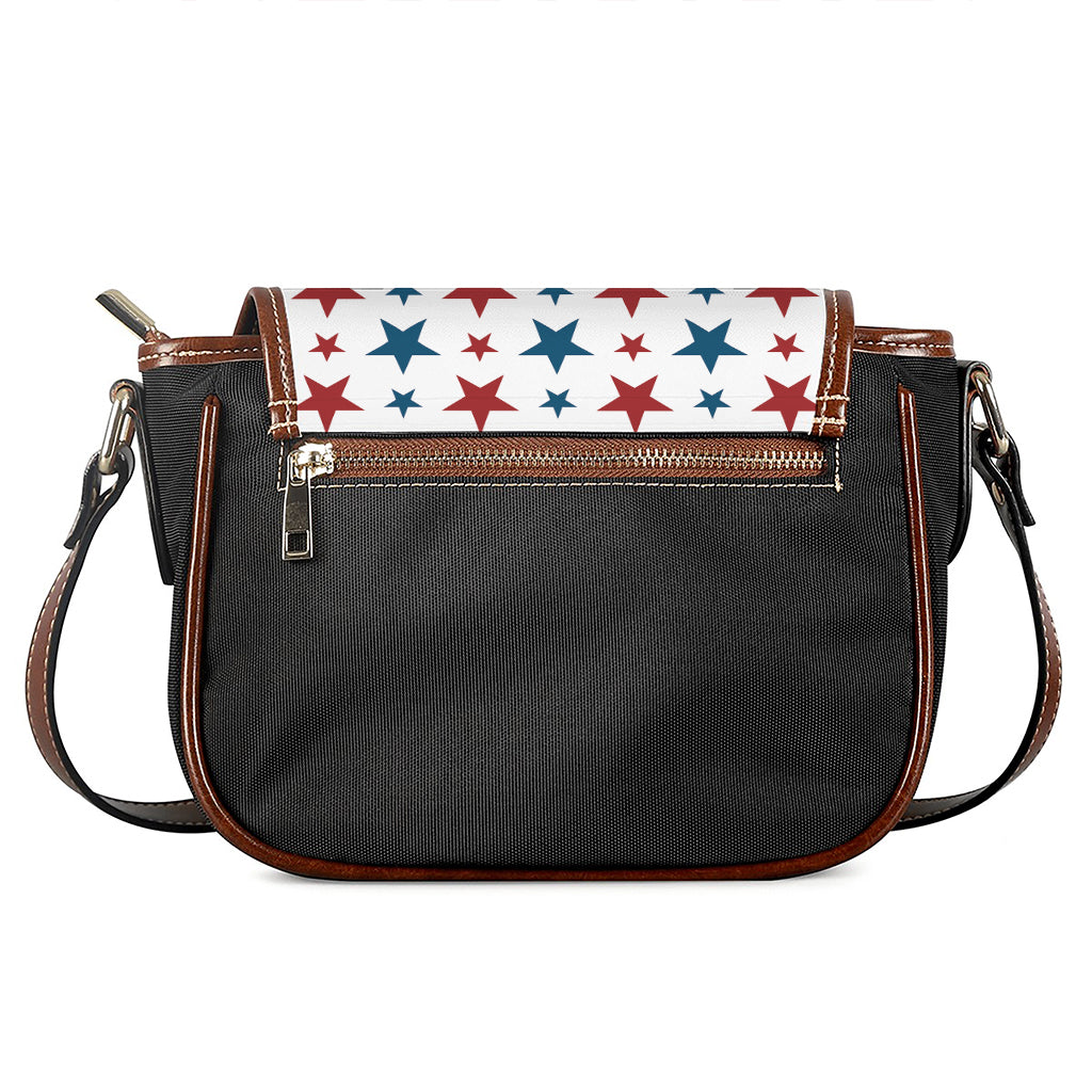 Red And Blue USA Star Pattern Print Saddle Bag