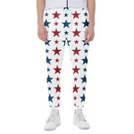 Red And Blue USA Star Pattern Print Scuba Joggers