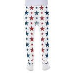 Red And Blue USA Star Pattern Print Scuba Joggers
