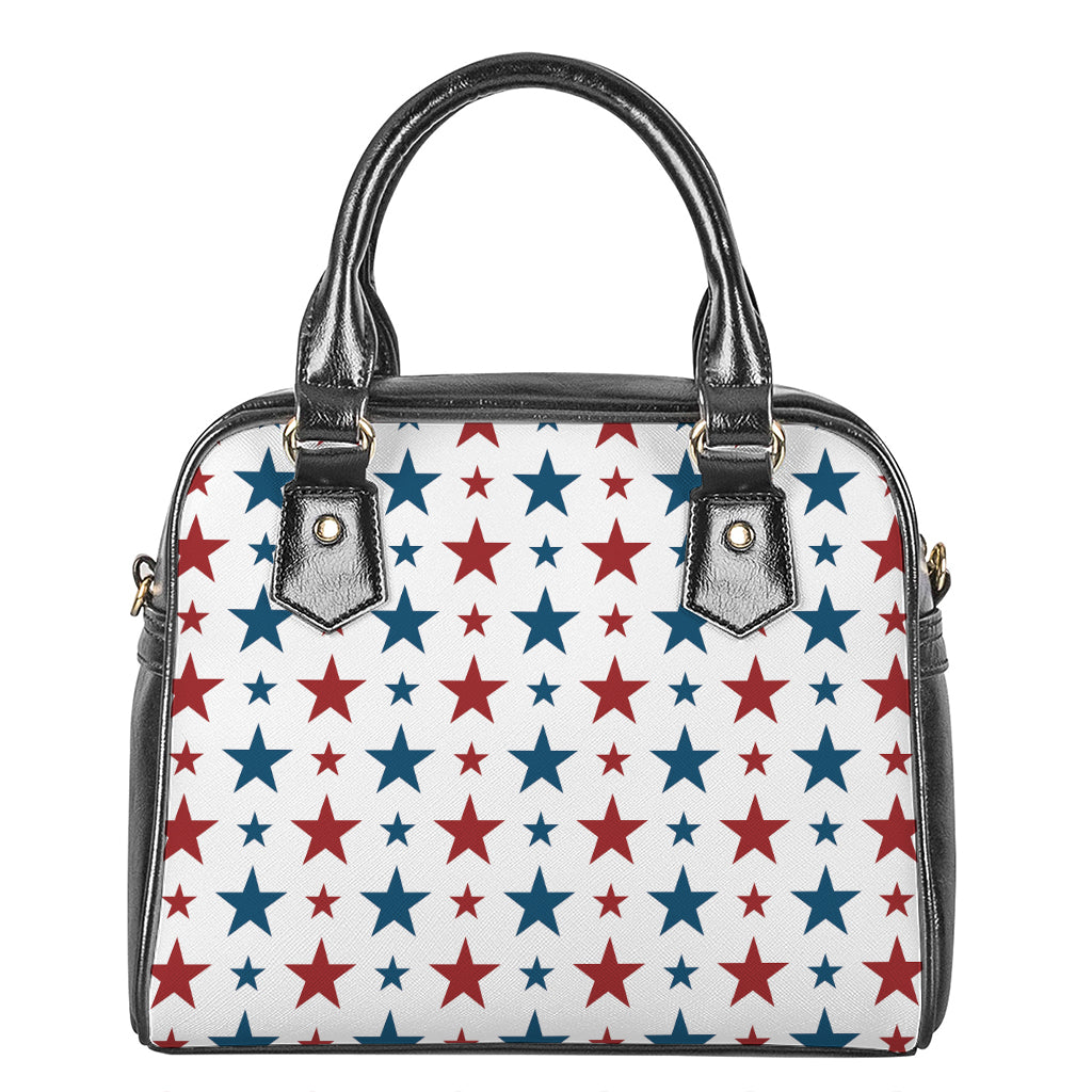 Red And Blue USA Star Pattern Print Shoulder Handbag