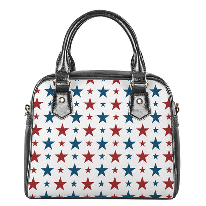 Red And Blue USA Star Pattern Print Shoulder Handbag