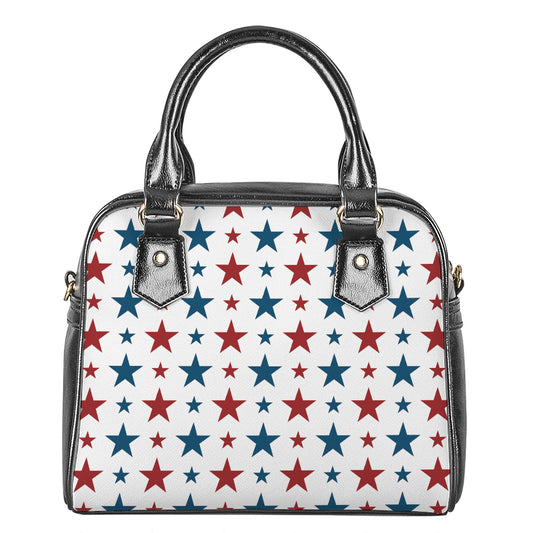 Red And Blue USA Star Pattern Print Shoulder Handbag