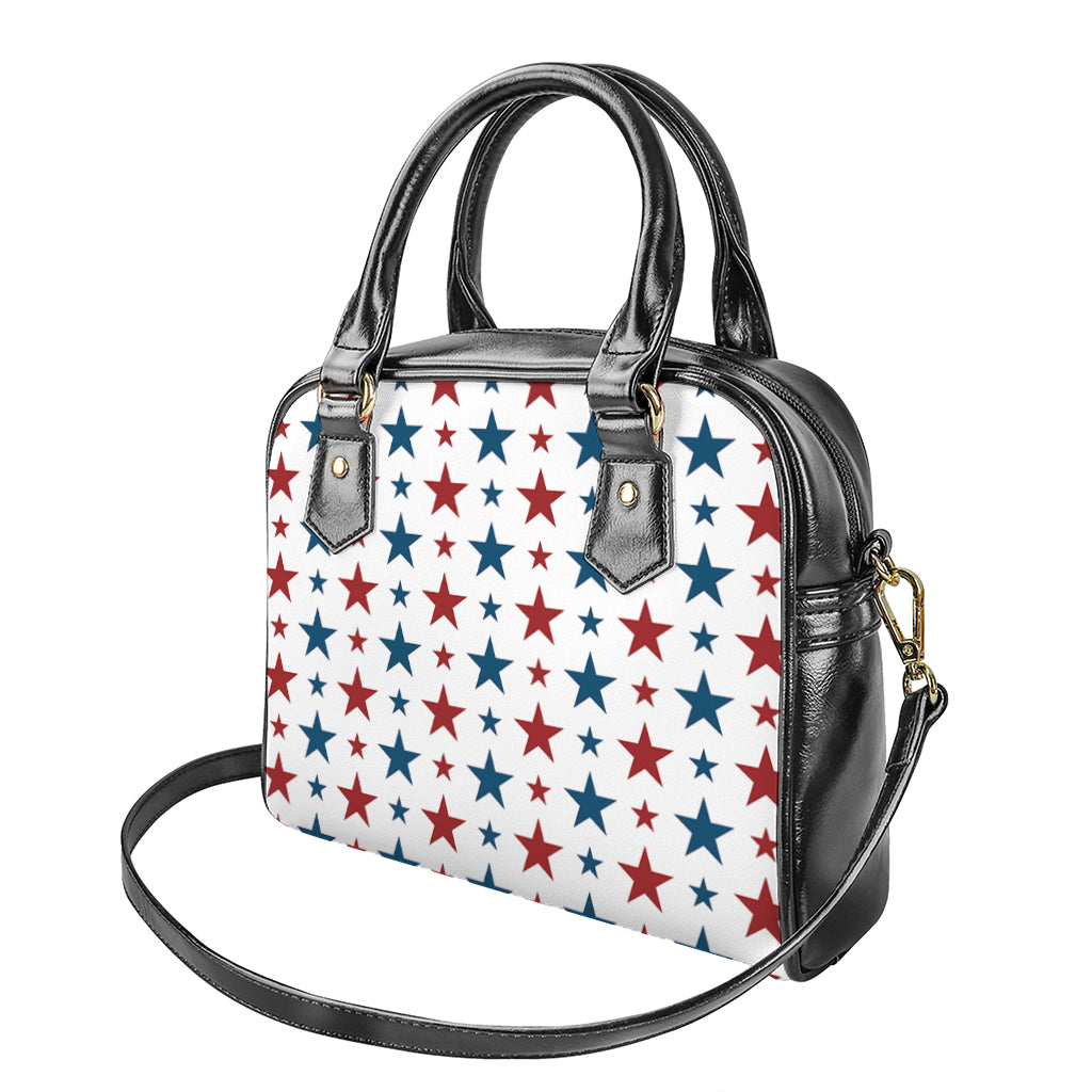 Red And Blue USA Star Pattern Print Shoulder Handbag