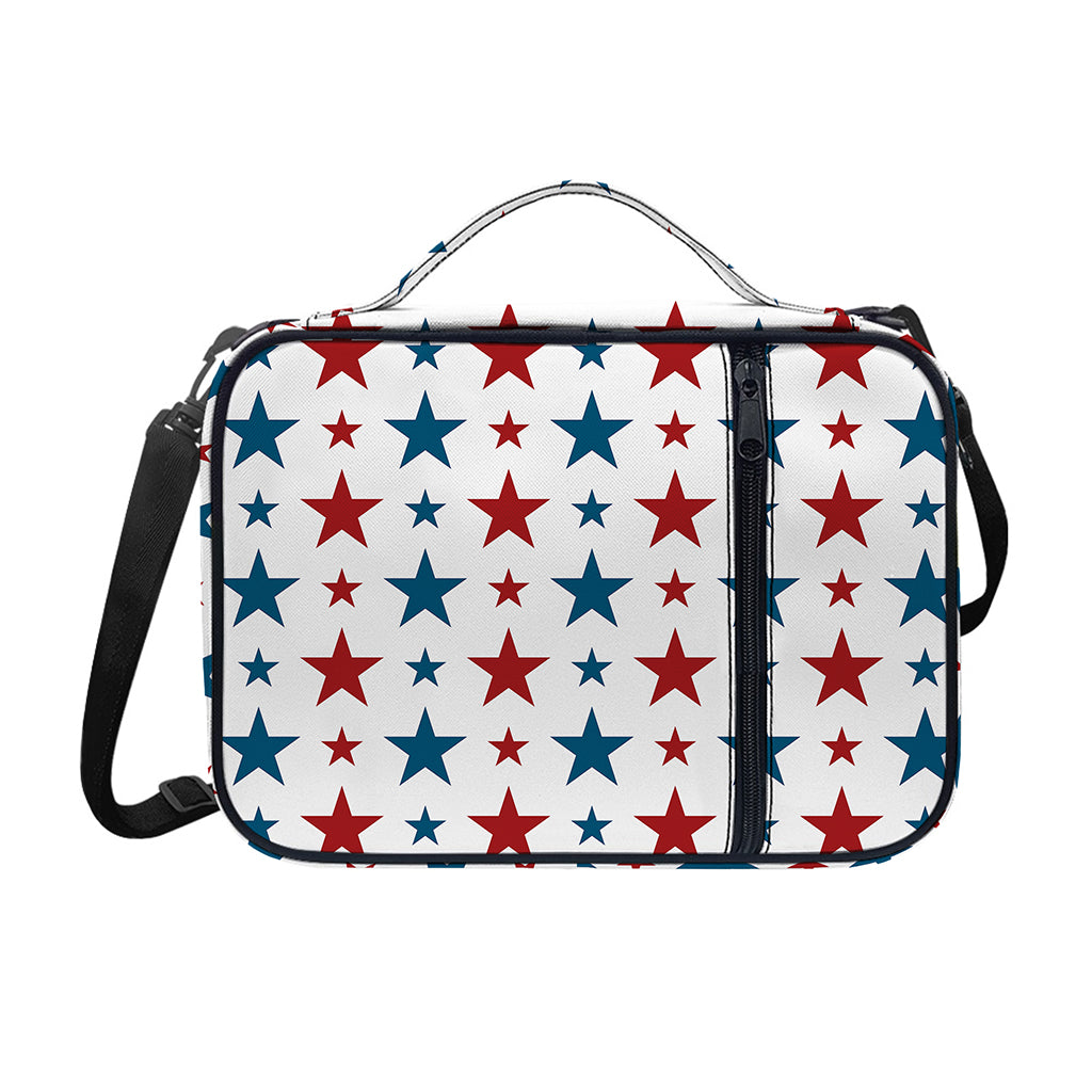 Red And Blue USA Star Pattern Print Shoulder Strap Bible Bag